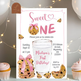 Convite Ilustração de Aniversário Pink Sweet One