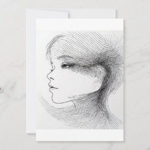 Convite Ilustração de arte em linha contínua de um rosto h