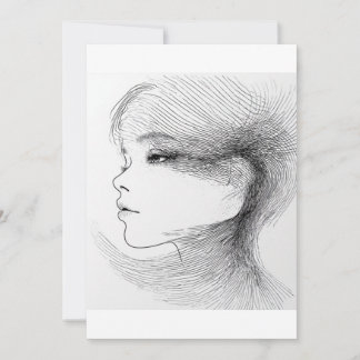 Convite Ilustração de arte em linha contínua de um rosto h