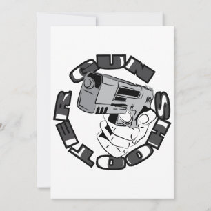 Convite Ilustração de atirador de arma