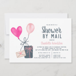 Convite ilustração de balões modernos para chá de bebê por