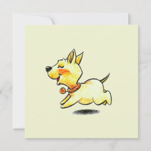 Convite Ilustração de Cachorro Correndo Fofo para Amantes