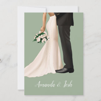 Convite Ilustração de Casamento com ilustração desenhada à