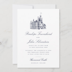 Convite Ilustração de Casamento com Letra de Castelo Vinta