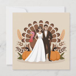 Convite Ilustração de Casamento de Ação de Graças Colheita