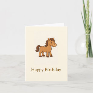 Convite Ilustração de Cavalo Kawaii