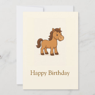 Convite Ilustração de Cavalo Kawaii