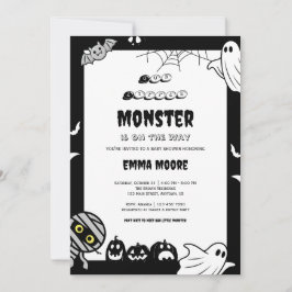 Convite Ilustração de Chá de Bebê do Monstrinho Fofo