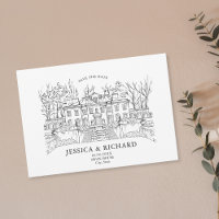 Ilustração de Chateau de Local Desenhado à Mão Ele