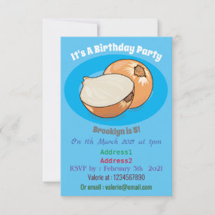 Convite Ilustração de desenho animado de cebola