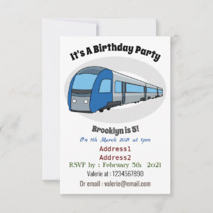 Convite Ilustração de desenho do comboio elétrico