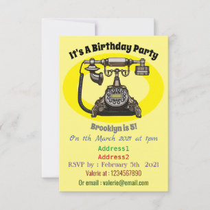 Convite Ilustração de desenho telefônico