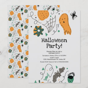 Convite Ilustração de Fantasma de Fantasia de Halloween