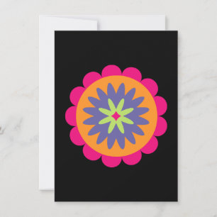 Convite ilustração de formas florais laranja e rosa