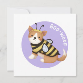 Convite Ilustração de Halloween: Boo-Woof (Welsh Corgi)