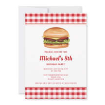 Ilustração de Hambúrguer de Fast Food para Festa d