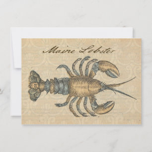 Convite Ilustração de Lagosta Madeira Antica