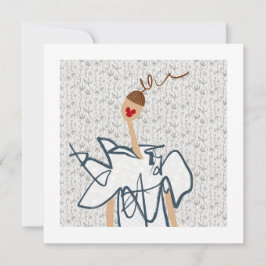 Convite Ilustração de Moda de Menina Engraçada