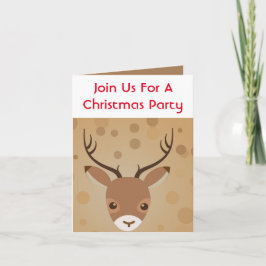 Convite Ilustração de rena em um fundo marrom  Invit