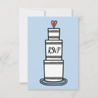 Ilustração de RSVP de Bolo de Casamento Personaliz