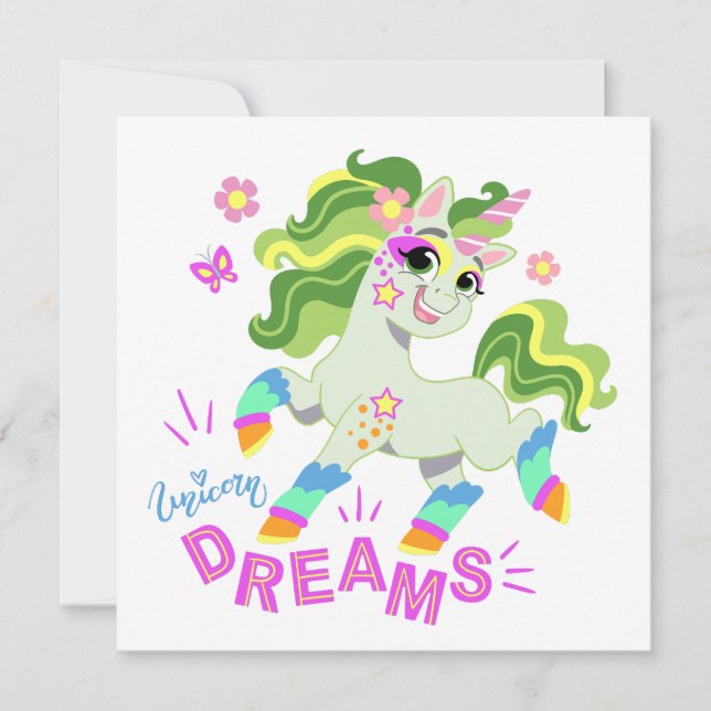 Convite Ilustração de unicórnio cômodo #2 (Frente)