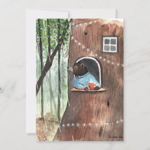 Convite Ilustração do Horário do Tea do Urso do Dia das