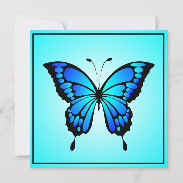 Convite Ilustração do Inseto Azul-Borboleta-20284 (Frente)