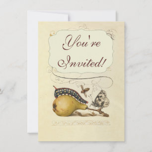 Convite Ilustração do Inseto da Fruta da Abelha da Borbole