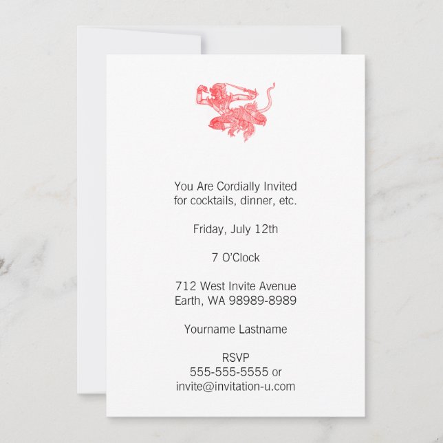 Convite Ilustração do Livro Vintage Hanuman (Frente)