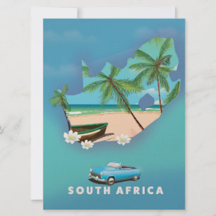 Convite Ilustração do mapa da África do Sul pôster de viag