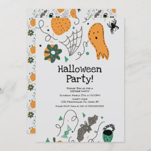 Convite Ilustração do Padrão Fantasma do Festa de Hallowee