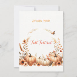 Convite Ilustração em aquarela Festival de Outono