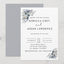 Convite ilustração em aquarela rústica de um floral 