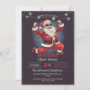 Convite Ilustração legal de Papai Noel dançante