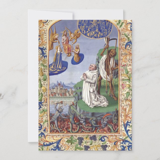 Convite Ilustração Medieval de São Bernardo de Claraval (Frente)