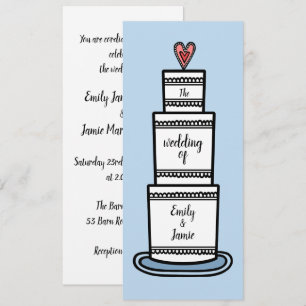 Convite Ilustração Personalizada do Bolo de Casamento