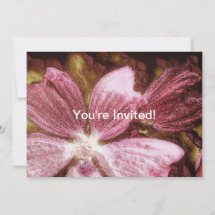 Convite Ilustração vermelha da flor