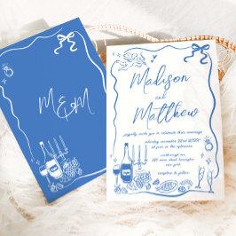 Convite Ilustrações Desenhadas à Mão Doodles Casamento