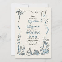 Ilustrações Desenhadas à Mão Rabiscos Casamento Ca