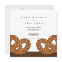 Convite Ilustrado De Casamento De Pretzels Salgado