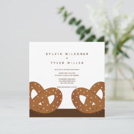 Convite Ilustrado De Casamento De Pretzels Salgado