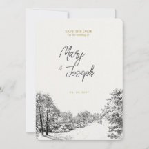 Convite Ilustrado De Casamento Vintage