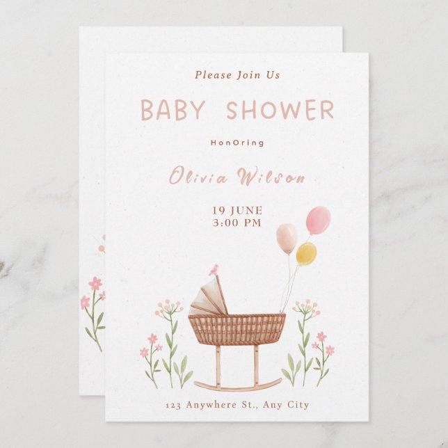 Convite Ilustrativo Aquarela Colorido Pastel (Frente/Verso)