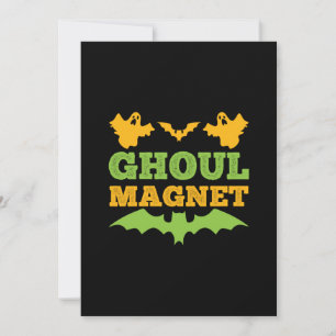 Convite Ímã de Fantasma do Halloween de Aniversário