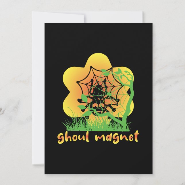 Convite Ímã de Halloween Ghoul de Aniversário (Frente)