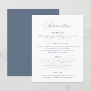 Convite Imagem de Casamento Azul Dusty, Script de Caligraf