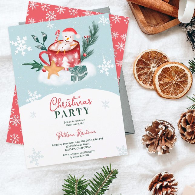 Convite Imagem de chocolate com boneco de neve de Natal (Criador carregado)