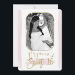 Convite Imagem de Foto Mínima Moderna Mínima, Rosa, Dourad<br><div class="desc">Personalizar para qualquer evento</div>