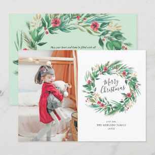 Convite Imagem de Natal de Pine e Berry Wreath