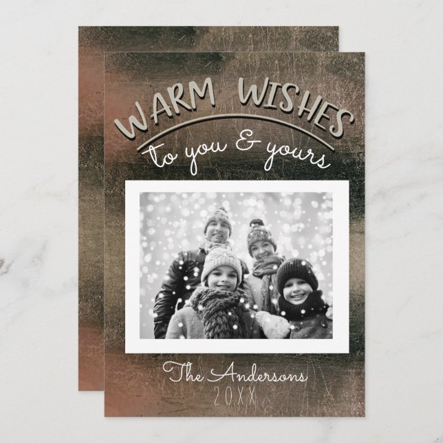 Convite Imagem de Natal Negra Mínima e Dourada do Elegante (Frente/Verso)